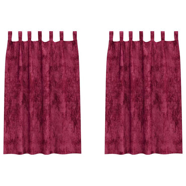vidaXL Samtvorhänge mit Vorhängen 2 pcs Weinrot 175 x 140 cm Samt