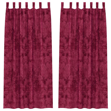 vidaXL Samtvorhänge mit Vorhängen 2 pcs Weinrot 260 x 140 cm Samt