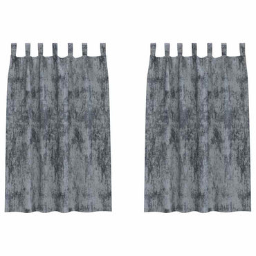 vidaXL Samtvorhänge mit Vorhängen 2 pcs Silber Grau 175 x 140 cm Samt