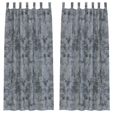 vidaXL Samtvorhänge mit Vorhängen 2 pcs Silber Grau 260 x 140 cm Samt