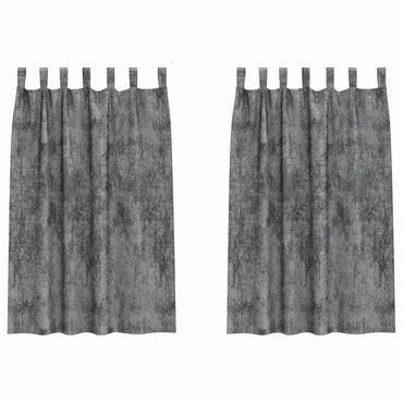 vidaXL Samtvorhänge mit Vorhängen 2 pcs Grau 175 x 140 cm Samt