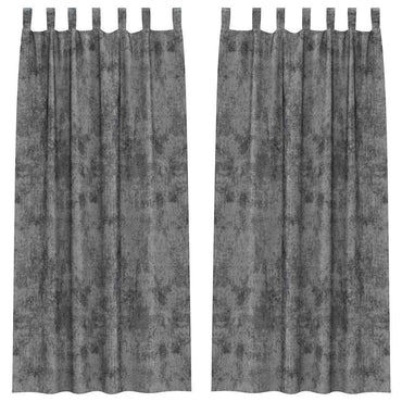 vidaXL Samtvorhänge mit Vorhängen 2 pcs Grau 260 x 140 cm Samt