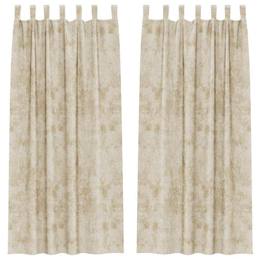 vidaXL Samtvorhänge mit Vorhängen 2 pcs Creme 260 x 140 cm Samt