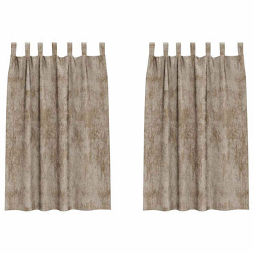 vidaXL Samtvorhänge mit Vorhängen 2 pcs Champagner 175 x 140 cm Samt