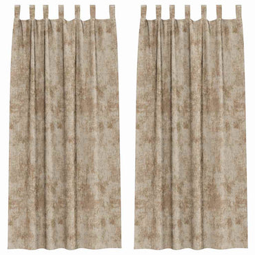 vidaXL Samtvorhänge mit Vorhängen 2 pcs Champagner 260 x 140 cm Samt