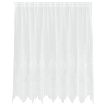 vidaXL Spitzenvorhang mit Vorhängen Floral Weiß 140 x 200 cm Polyester