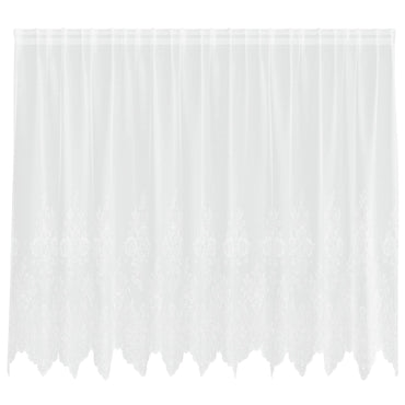 vidaXL Spitzenvorhang mit Vorhängen Floral Weiß 160 x 300 cm Polyester
