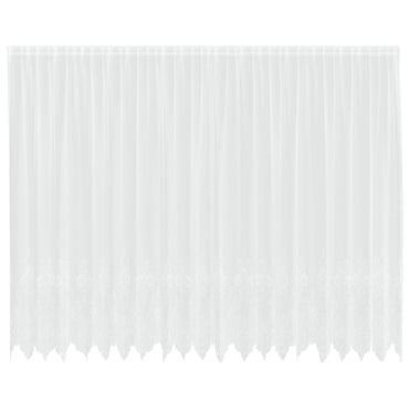 vidaXL Spitzenvorhang mit Vorhängen Floral Weiß 245 x 500 cm Polyester