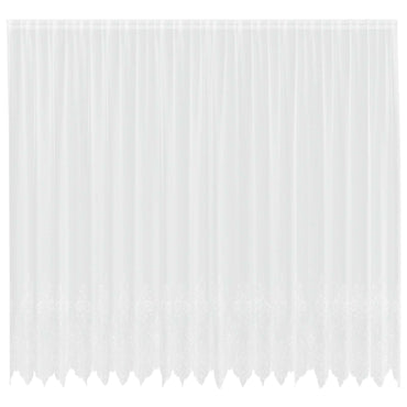 vidaXL Spitzenvorhang mit Vorhängen Floral Weiß 260 x 500 cm Polyester