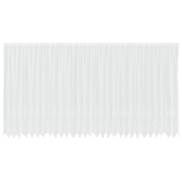 vidaXL Spitzenvorhang mit Vorhängen Floral Weiß 245 x 750 cm Polyester