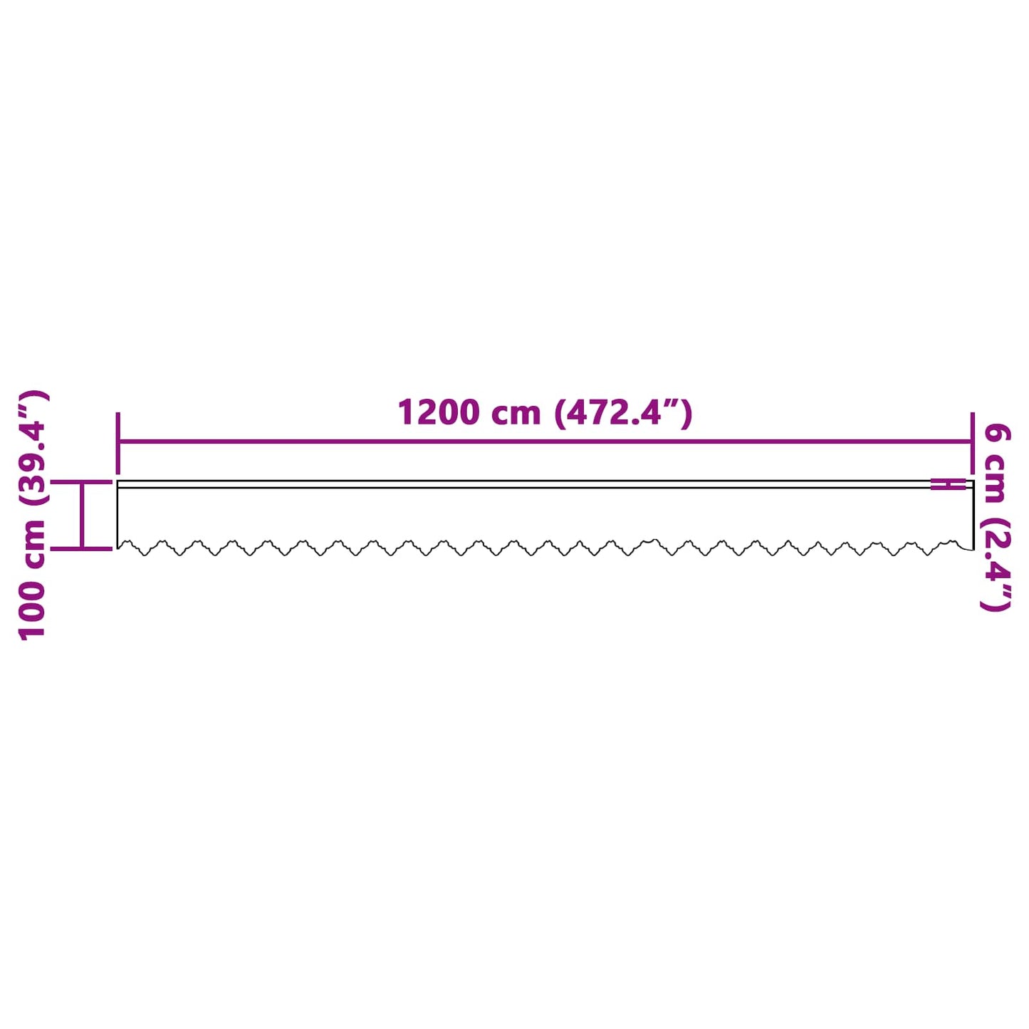 vidaXL Spitzenvorhang mit Vorhängen Weiß 100 x 1200 cm Polyester