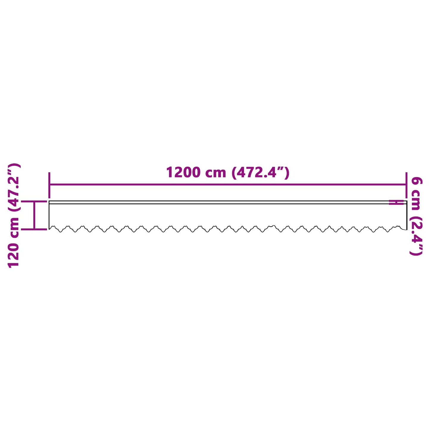 vidaXL Spitzenvorhang mit Vorhängen Weiß 120 x 1200 cm Polyester