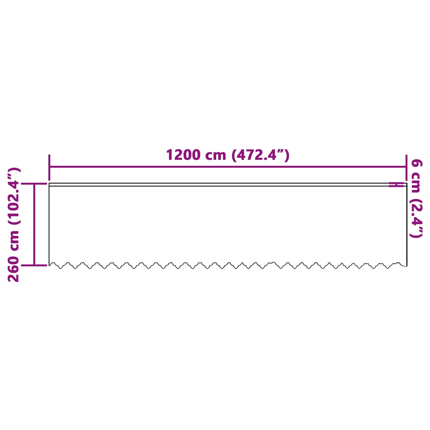 vidaXL Spitzenvorhang mit Vorhängen Weiß 260 x 1200 cm Polyester