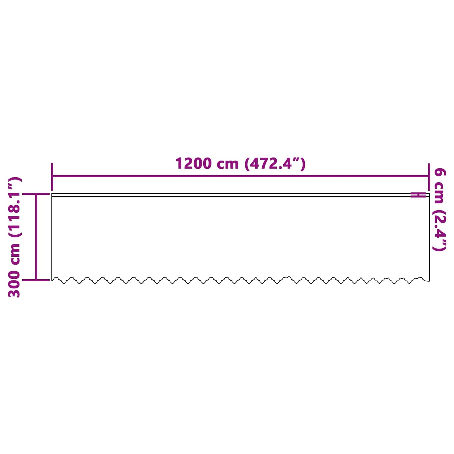 vidaXL Spitzenvorhang mit Vorhängen Weiß 300 x 1200 cm Polyester
