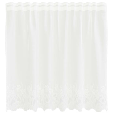 vidaXL Spitzenvorhang mit Vorhängen Floral Weiß 80 x 150 cm Polyester