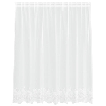 vidaXL Spitzenvorhang mit Vorhängen Floral Weiß 140 x 200 cm Polyester