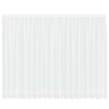 vidaXL Spitzenvorhang mit Vorhängen Floral Weiß 240 x 500 cm Polyester