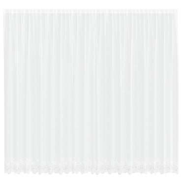 vidaXL Spitzenvorhang mit Vorhängen Floral Weiß 260 x 500 cm Polyester