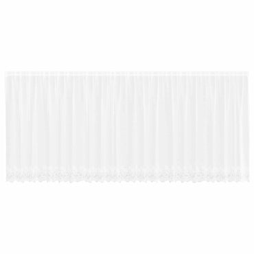 vidaXL Spitzenvorhang mit Vorhängen Floral Weiß 140 x 600 cm Polyester