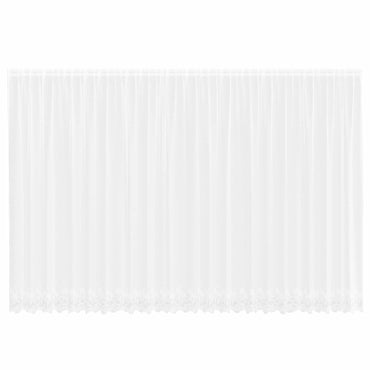 vidaXL Spitzenvorhang mit Vorhängen Floral Weiß 245 x 600 cm Polyester