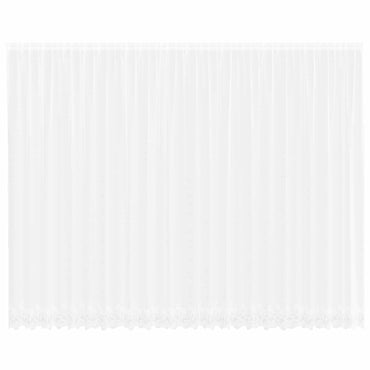 vidaXL Spitzenvorhang mit Vorhängen Floral Weiß 280 x 600 cm Polyester