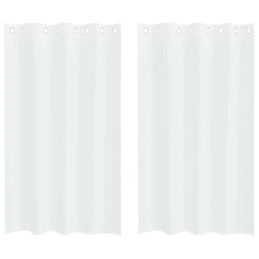 vidaXL Voile-Vorhang mit Vorhängen 2 pcs Weiß 175 x 140 cm Polyester
