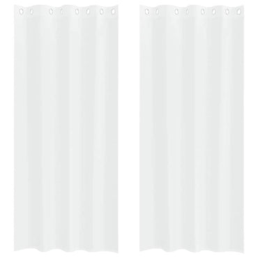 vidaXL Voile-Vorhang mit Vorhängen 2 pcs Weiß 260 x 140 cm Polyester