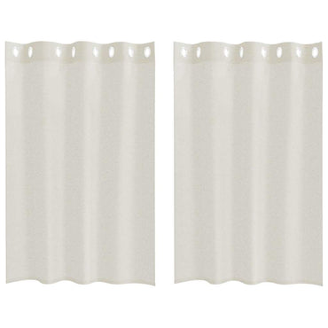 vidaXL Voile-Vorhang mit Vorhängen 2 pcs Creme 140 x 140 cm Polyester