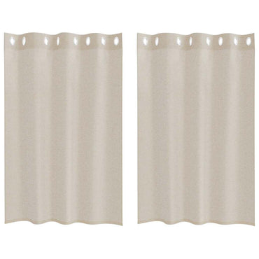vidaXL Voile-Vorhang mit Vorhängen 2 pcs Sand 140 x 140 cm Polyester