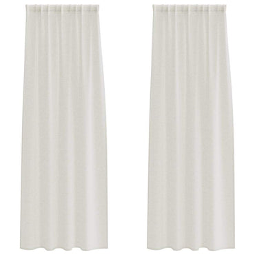 vidaXL Voile-Vorhang mit Vorhängen 2 pcs Creme 260 x 140 cm Polyester
