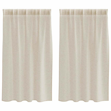 vidaXL Voile-Vorhang mit Vorhängen 2 pcs Sand 140 x 140 cm Polyester