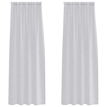vidaXL Voile-Vorhang 2 pcs Hellgrau 260 x 140 cm Polyester