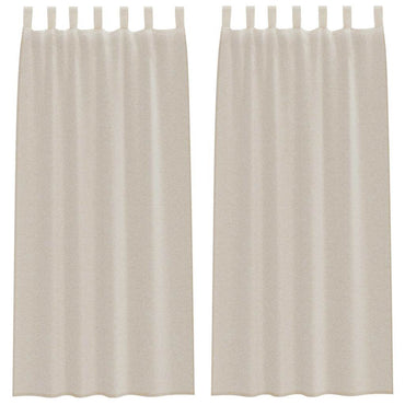 vidaXL Voile-Vorhang mit Vorhängen 2 pcs Sand 225 x 140 cm Polyester