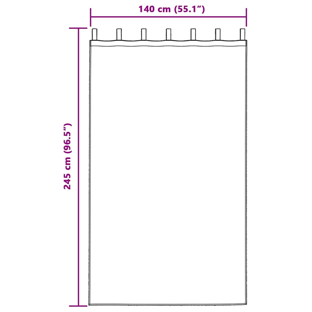 vidaXL Voile-Vorhang mit Vorhängen 2 pcs Sand 245 x 140 cm Polyester