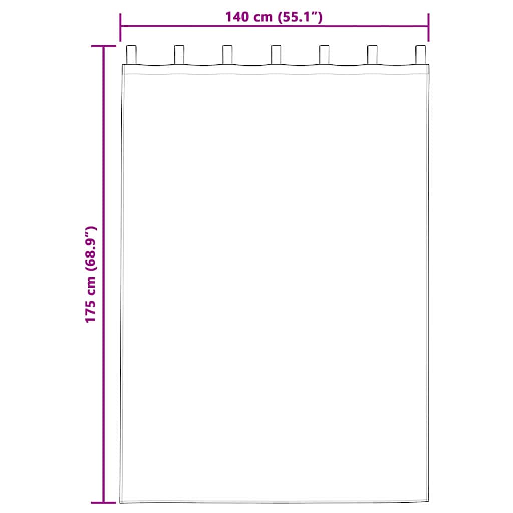 vidaXL Voile-Vorhang 2 pcs Hellgrau 175 x 140 cm Polyester