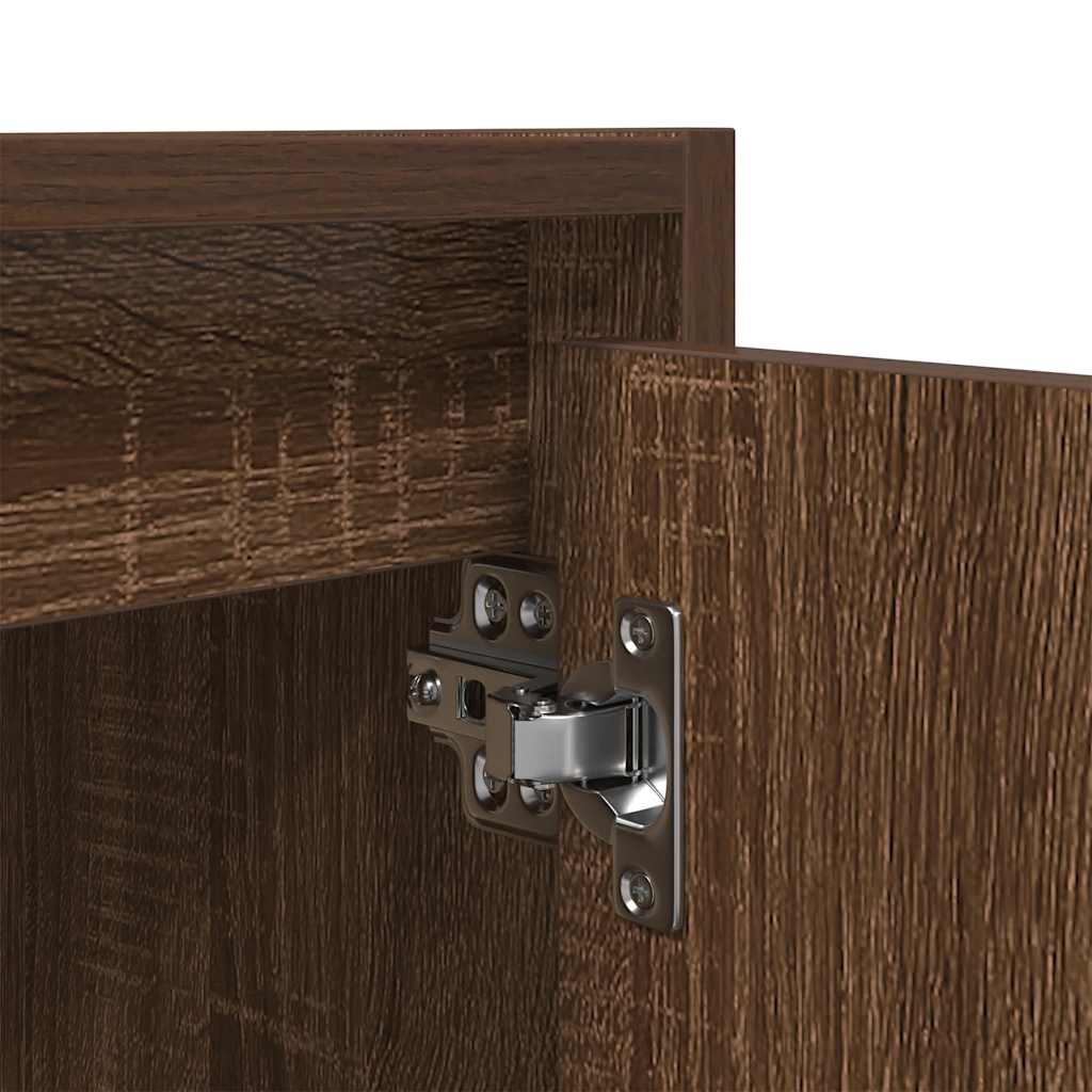 vidaXL Wand-Nachttische 2 Stk. Braun Eichen-Optik 38x34x40 cm