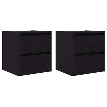 vidaXL Wand-Nachttische 2 Stk. Schwarz Eichen-Optik 38x34x40 cm