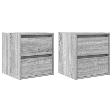 vidaXL Wand-Nachttische 2 Stk. Grau Sonoma 38x34x40 cm
