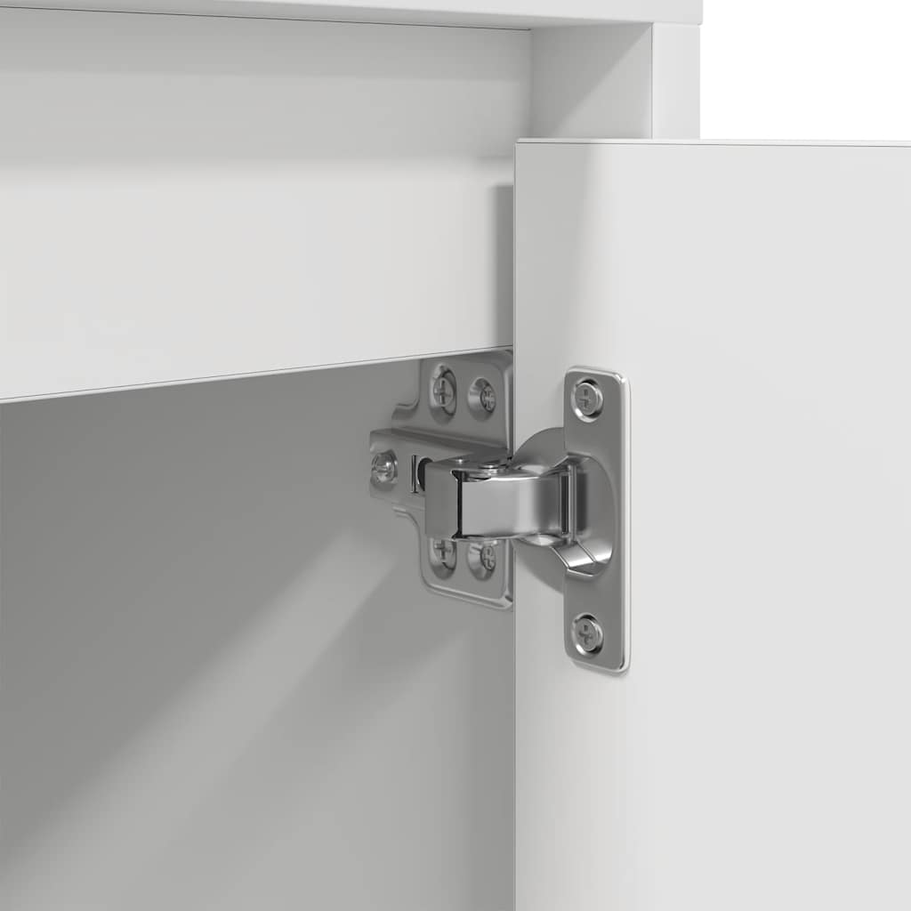 vidaXL Nachttische mit LED-Leuchten 2 Stk. Weiß 38x34x50 cm