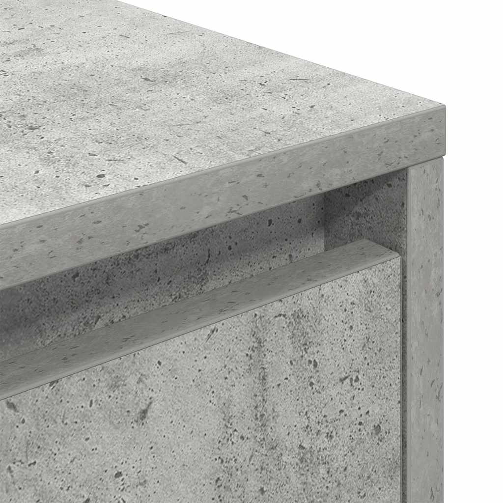 vidaXL Nachttisch mit LED-Leuchten Betongrau 38x34x65 cm