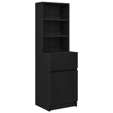 vidaXL Nachttisch Schwarz 39x35x125 cm Holzwerkstoff