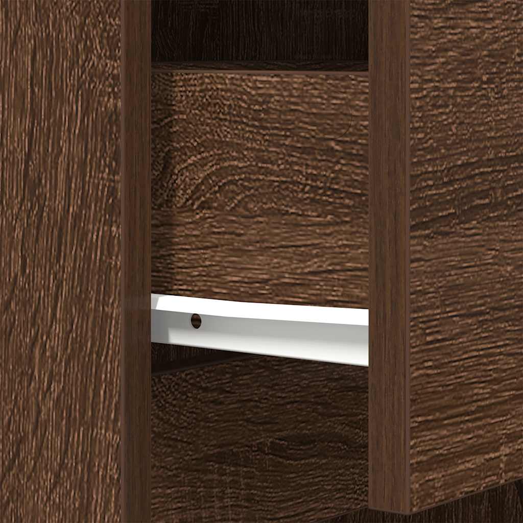 vidaXL Nachttisch Braun Eichen-Optik 39x35x125 cm Holzwerkstoff
