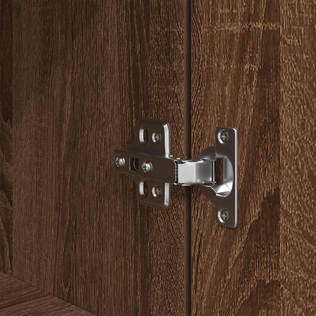 vidaXL Nachttische 2 Stk. Braun Eichen-Optik 39x35x65 cm Holzwerkstoff