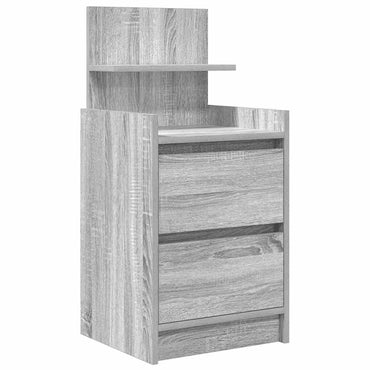 vidaXL Nachttisch mit 2 Schubladen Grau Sonoma 38x34x80 cm