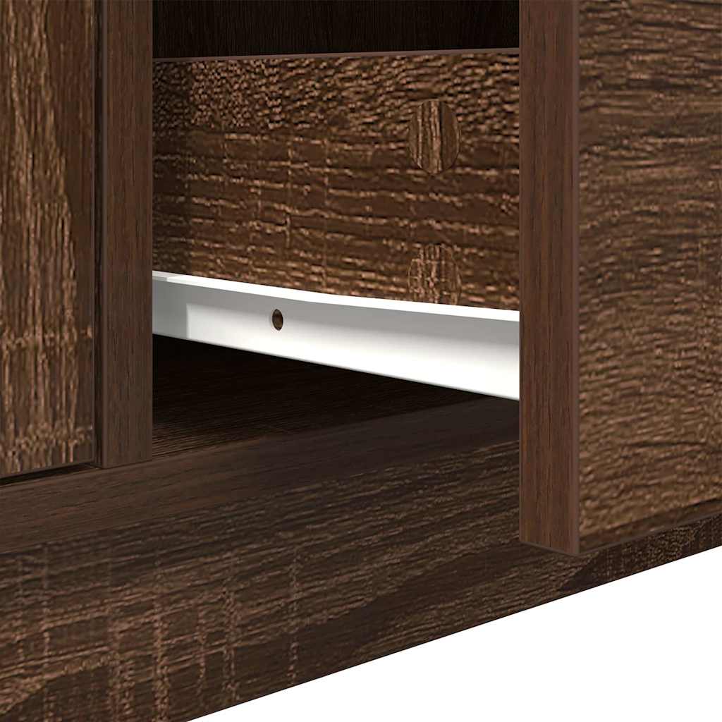 Meuble TV vidaXL avec lumières LED marron aspect chêne 100x41x50 cm