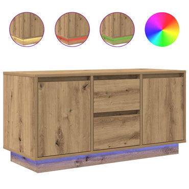 vidaXL Meuble TV avec lumières LED Chêne Artisan 100x41x50 cm