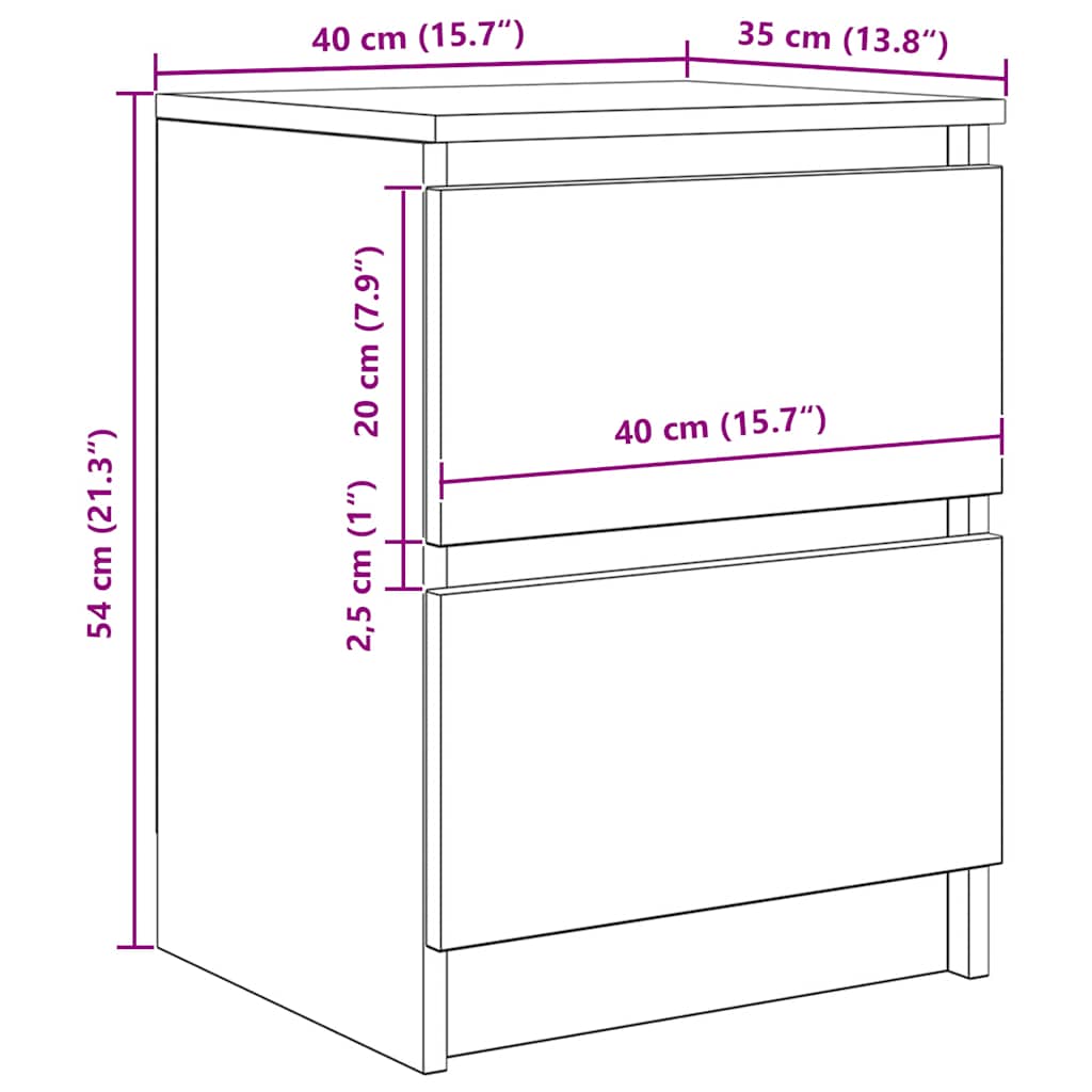 vidaXL TV-Schrank Schwarz 40x35x54 cm Holzwerkstoff