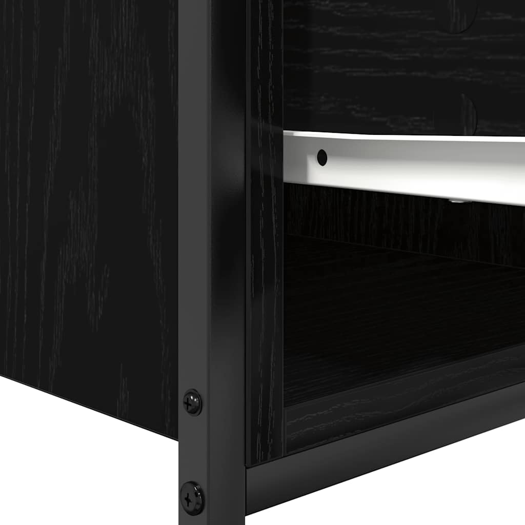 vidaXL Meuble sous-lavabo avec tiroirs Noir Aspect chêne