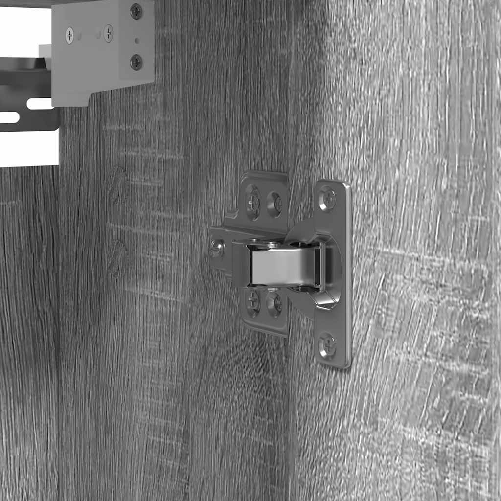 Bad-Wandschrank mit Spiegel Grau Sonoma 60x21x60 cm