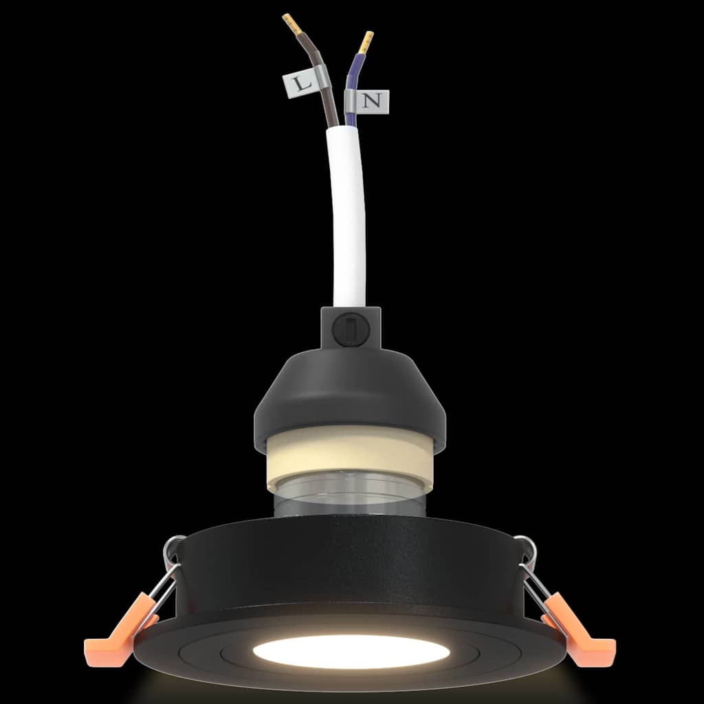 Spotlight 6 pcs Schwarz 9 x 9 x 2 cm Aluminium